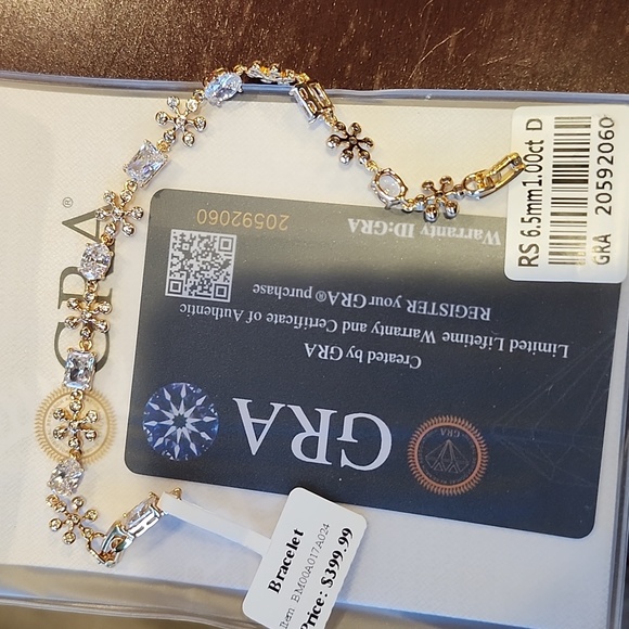 Dazzling Gold and Silver Moissanite Snowflake And Cz Bracelet #35 - Picture 4 of 4